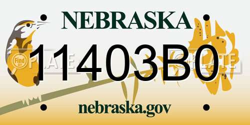 11403B0 Nebraska License Plate