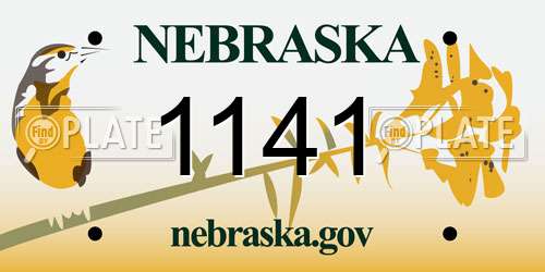 1141 Nebraska License Plate