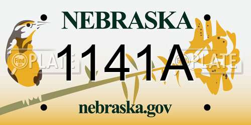 1141A Nebraska License Plate