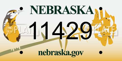 11429 Nebraska License Plate