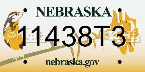 11438T3 Nebraska License Plate