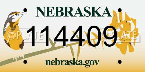 114409 Nebraska License Plate