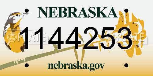 1144253 Nebraska License Plate