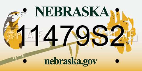 11479S2 Nebraska License Plate