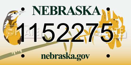 1152275 Nebraska License Plate