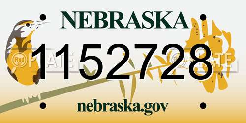 1152728 Nebraska License Plate