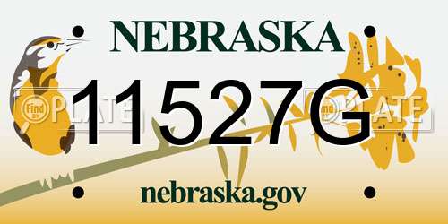 11527G Nebraska License Plate