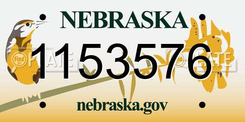 1153576 Nebraska License Plate