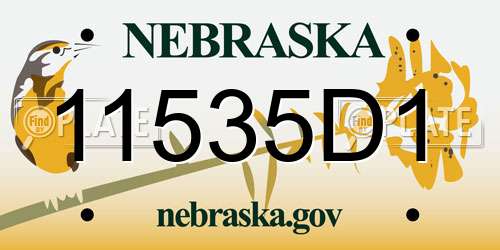 11535D1 Nebraska License Plate