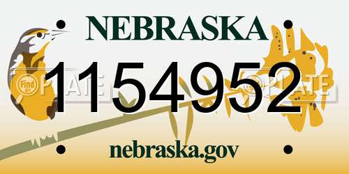 1154952 Nebraska License Plate
