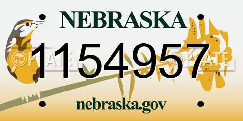 1154957 Nebraska License Plate