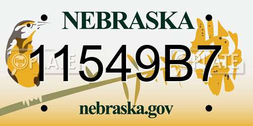 11549B7 Nebraska License Plate