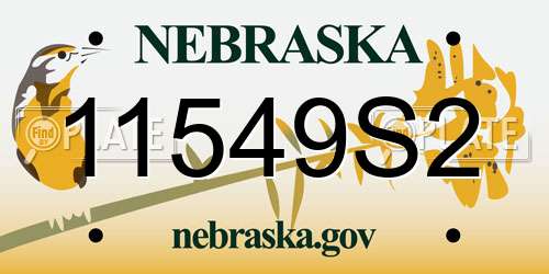 11549S2 Nebraska License Plate