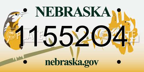 11552O4 Nebraska License Plate