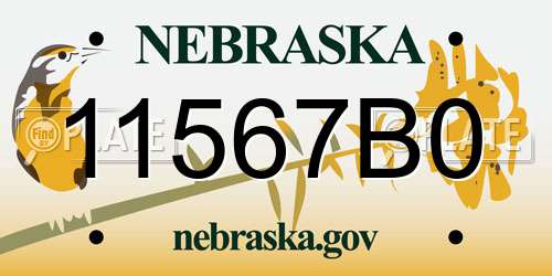 11567B0 Nebraska License Plate