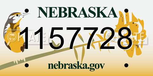 1157728 Nebraska License Plate