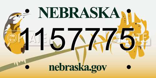 1157775 Nebraska License Plate