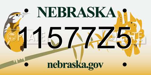 11577Z5 Nebraska License Plate