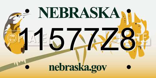 11577Z8 Nebraska License Plate