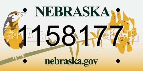 1158177 Nebraska License Plate