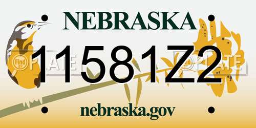 11581Z2 Nebraska License Plate