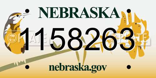 1158263 Nebraska License Plate