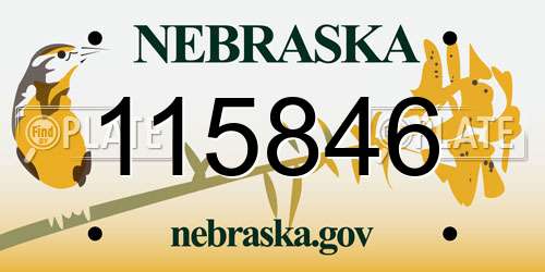 115846 Nebraska License Plate