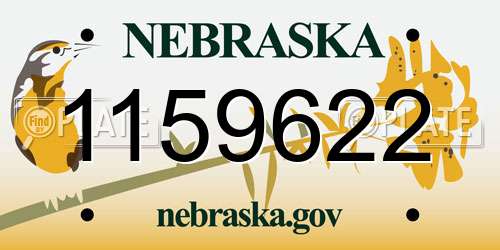 1159622 Nebraska License Plate