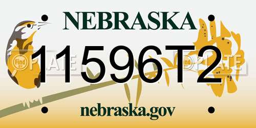 11596T2 Nebraska License Plate