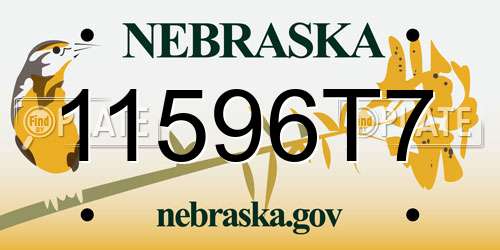 11596T7 Nebraska License Plate