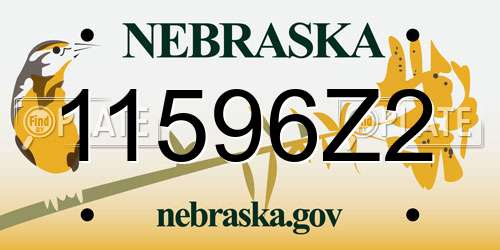 11596Z2 Nebraska License Plate