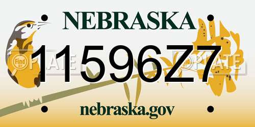 11596Z7 Nebraska License Plate