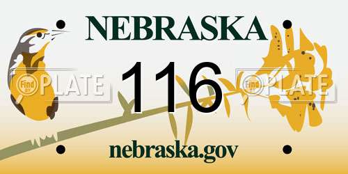 116 Nebraska License Plate