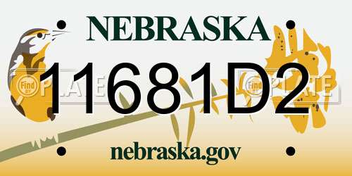 11681D2 Nebraska License Plate