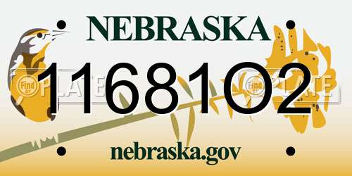 11681O2 Nebraska License Plate