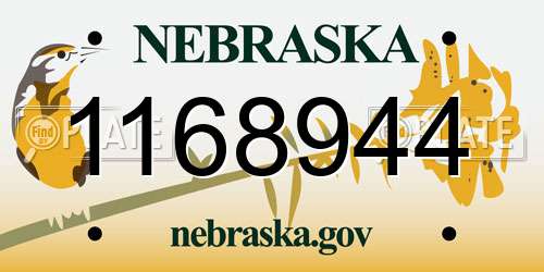 1168944 Nebraska License Plate