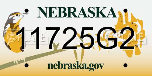 11725G2 Nebraska License Plate