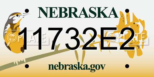 11732E2 Nebraska License Plate