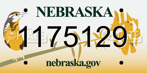 1175129 Nebraska License Plate