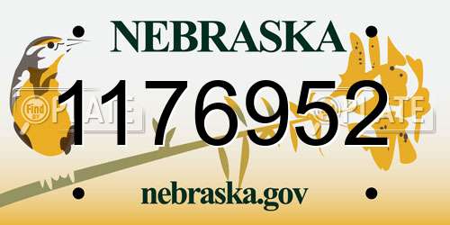 1176952 Nebraska License Plate