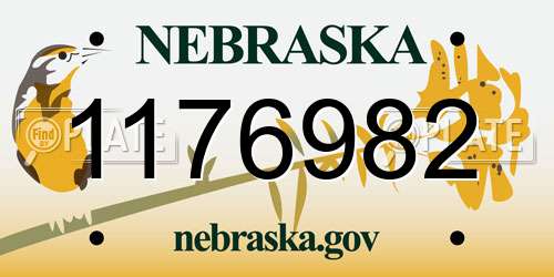 1176982 Nebraska License Plate