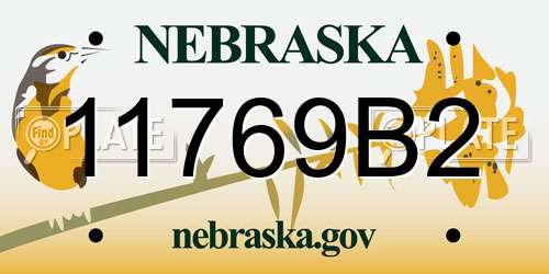 11769B2 Nebraska License Plate