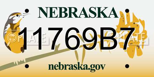 11769B7 Nebraska License Plate
