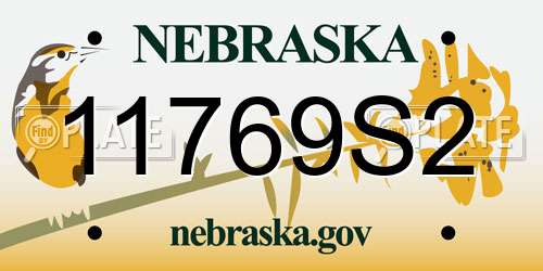 11769S2 Nebraska License Plate