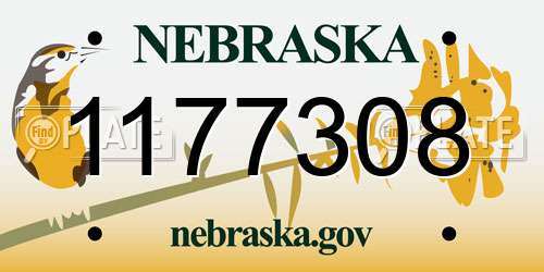 1177308 Nebraska License Plate