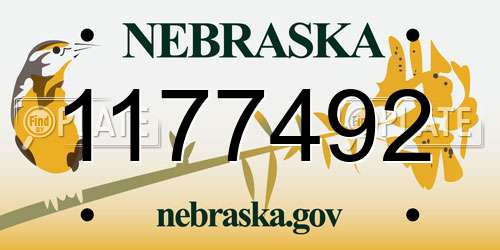 1177492 Nebraska License Plate