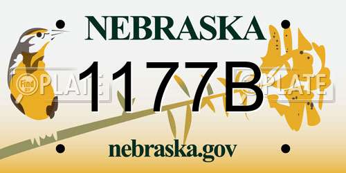 1177B Nebraska License Plate