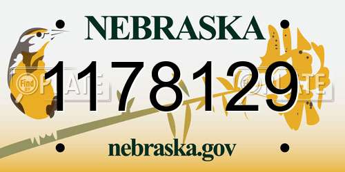 1178129 Nebraska License Plate