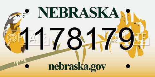 1178179 Nebraska License Plate