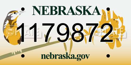1179872 Nebraska License Plate